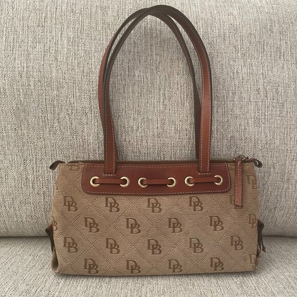 Vintage Dooney & Bourke Signature Quilted Pattern Tassel Bag w/Wallet Brown SM - Picture 5 of 16